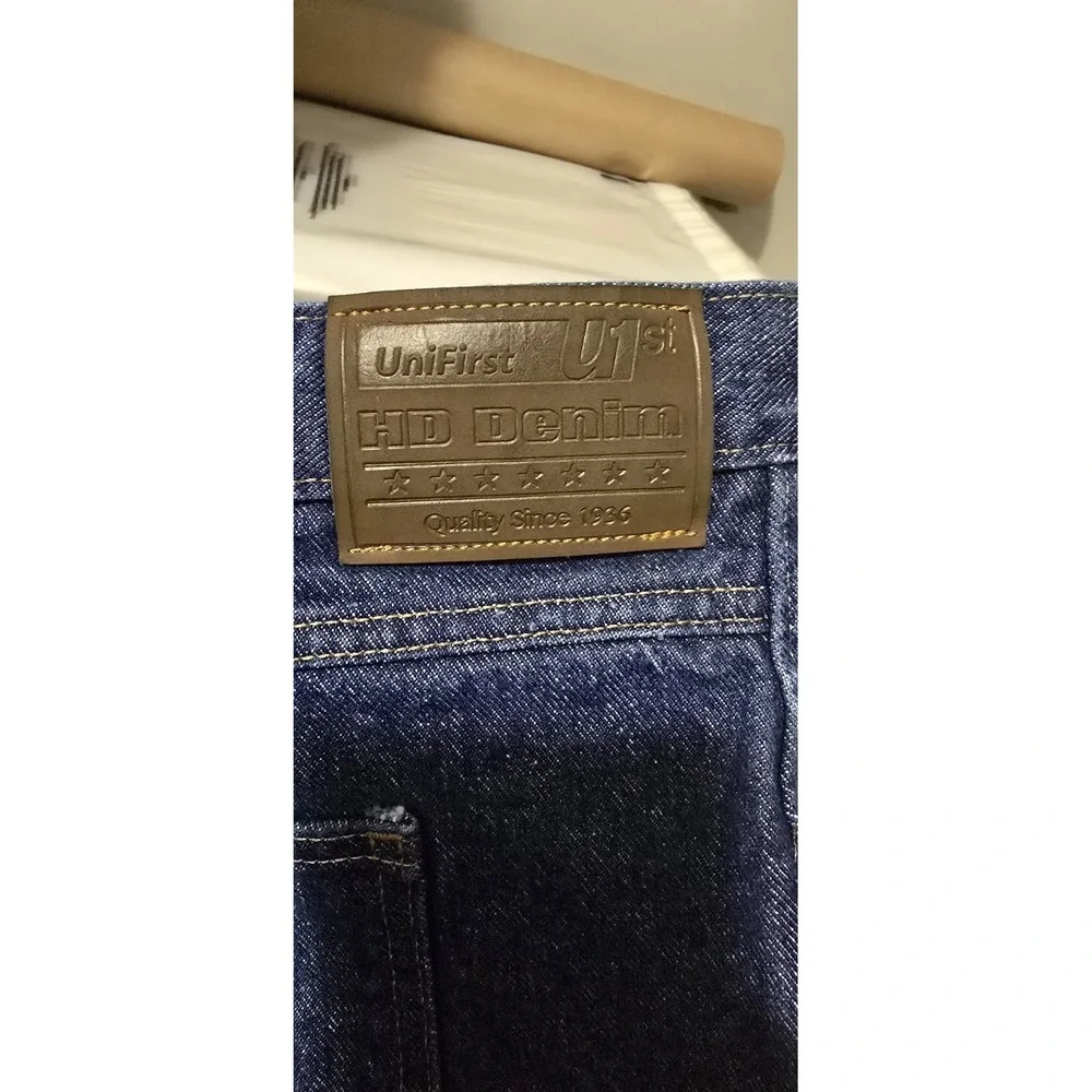 UniFirst Work Pants Jeans Mens 50x30 Dark Wash Uni‎ First - Picture 5 of 7